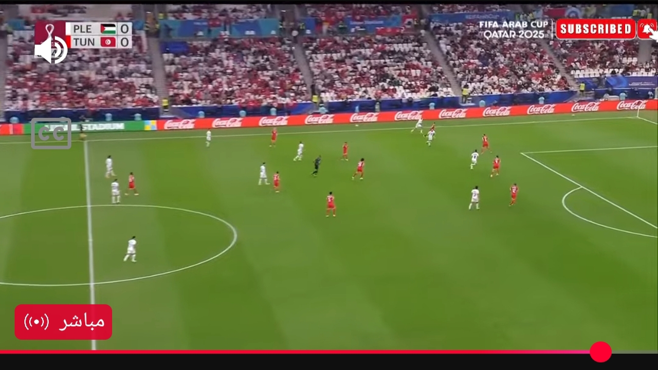 بجودة 4k.. بث مباشر عبر اليوتيوب لمباراة تونس وفلسطين في كأس العرب.. الشوط الاول مشتعل